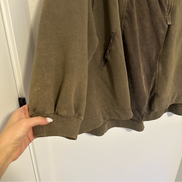 Free People C'mon Hooded Cardigan Jacket Relaxed Boho Deep Green Size S Women’s - Picture 5 of 10